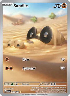 Carta Sandile de la expansión Escarlata y Púrpura, número 216/198