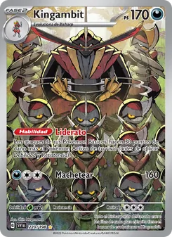 Carta Kingambit de la expansión Escarlata y Púrpura, número 220/198