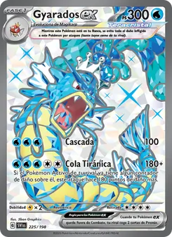 Carta Gyarados ex de la expansión Escarlata y Púrpura, número 225/198
