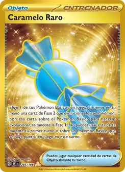 Carta Caramelo Raro de la expansión Escarlata y Púrpura, número 256/198