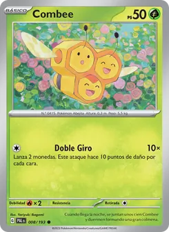 Carta Combee de la expansión Evoluciones en Paldea, número 008/193