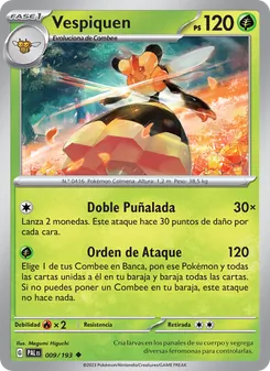 Carta Vespiquen de la expansión Evoluciones en Paldea, número 009/193