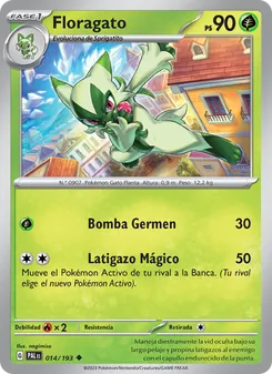 Carta Floragato de la expansión Evoluciones en Paldea, número 014/193