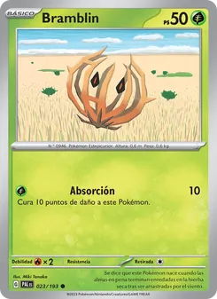 Carta Bramblin de la expansión Evoluciones en Paldea, número 023/193