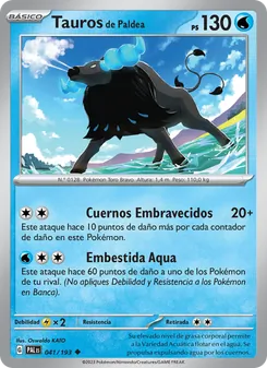 Carta Tauros de Paldea de la expansión Evoluciones en Paldea, número 041/193