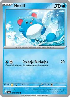 Carta Marill de la expansión Evoluciones en Paldea, número 044/193