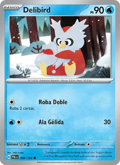 Carta Delibird de la expansión Evoluciones en Paldea, número 046/193