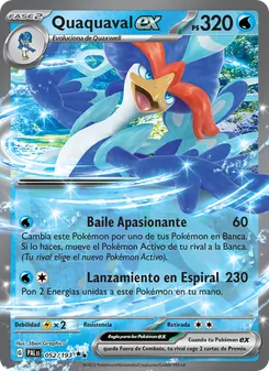 Carta Quaquaval ex de la expansión Evoluciones en Paldea, número 052/193