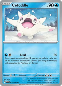 Carta Cetoddle de la expansión Evoluciones en Paldea, número 053/193