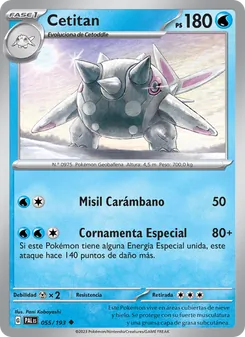 Carta Cetitan de la expansión Evoluciones en Paldea, número 055/193