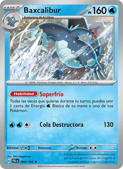 Carta Baxcalibur de la expansión Evoluciones en Paldea, número 060/193