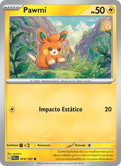 Carta Pawmi de la expansión Evoluciones en Paldea, número 074/193