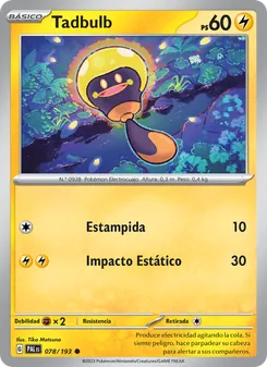 Carta Tadbulb de la expansión Evoluciones en Paldea, número 078/193