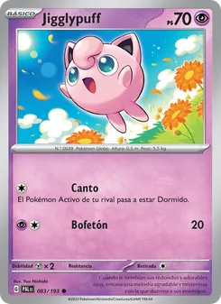 Carta Jigglypuff de la expansión Evoluciones en Paldea, número 083/193
