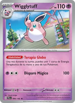 Carta Wigglytuff de la expansión Evoluciones en Paldea, número 084/193