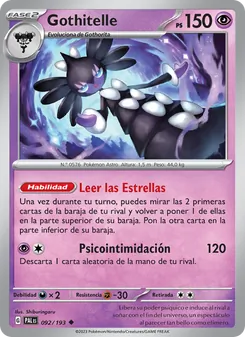 Carta Gothitelle de la expansión Evoluciones en Paldea, número 092/193