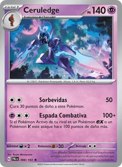 Carta Ceruledge de la expansión Evoluciones en Paldea, número 098/193