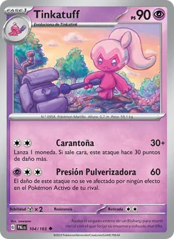 Carta Tinkatuff de la expansión Evoluciones en Paldea, número 104/193