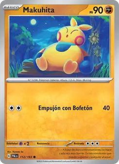 Carta Makuhita de la expansión Evoluciones en Paldea, número 112/193