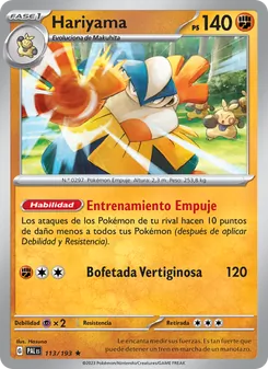 Carta Hariyama de la expansión Evoluciones en Paldea, número 113/193