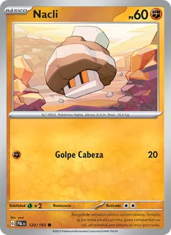 Carta Nacli de la expansión Evoluciones en Paldea, número 120/193