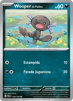 Carta Wooper de Paldea de la expansión Evoluciones en Paldea, número 129/193