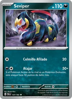 Carta Seviper de la expansión Evoluciones en Paldea, número 137/193