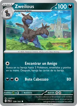 Carta Zweilous de la expansión Evoluciones en Paldea, número 139/193