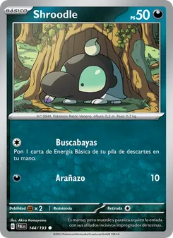 Carta Shroodle de la expansión Evoluciones en Paldea, número 144/193