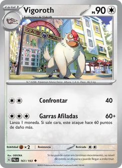Carta Vigoroth de la expansión Evoluciones en Paldea, número 161/193