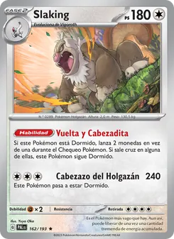 Carta Slaking de la expansión Evoluciones en Paldea, número 162/193