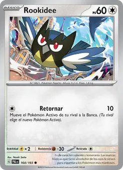 Carta Rookidee de la expansión Evoluciones en Paldea, número 164/193