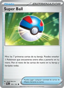 Carta Super Ball de la expansión Evoluciones en Paldea, número 183/193