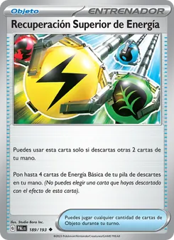 Carta Recuperación Superior de Energía de la expansión Evoluciones en Paldea, número 189/193