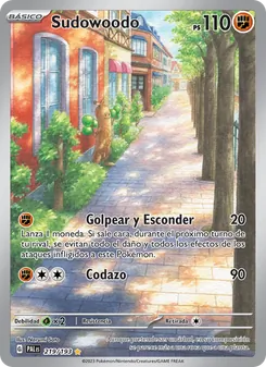 Carta Sudowoodo de la expansión Evoluciones en Paldea, número 219/193
