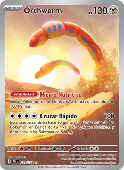 Carta Orthworm de la expansión Evoluciones en Paldea, número 224/193