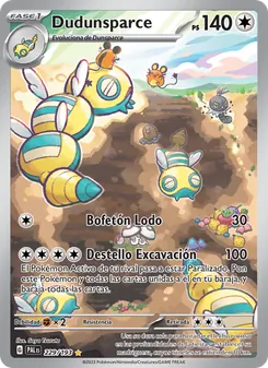 Carta Dudunsparce de la expansión Evoluciones en Paldea, número 229/193