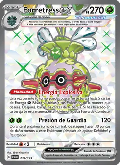 Carta Forretress ex de la expansión Evoluciones en Paldea, número 230/193
