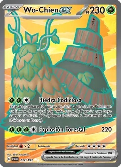 Carta Wo-Chien ex de la expansión Evoluciones en Paldea, número 232/193