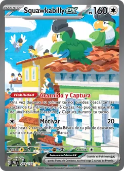 Carta Squawkabilly ex de la expansión Evoluciones en Paldea, número 264/193