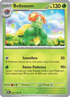 Carta Bellossom de la expansión Llamas Obsidianas, número 003/197