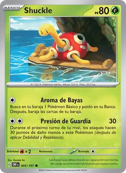 Carta Shuckle de la expansión Llamas Obsidianas, número 005/197
