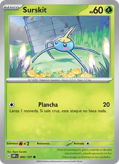 Carta Surskit de la expansión Llamas Obsidianas, número 006/197