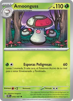 Carta Amoonguss de la expansión Llamas Obsidianas, número 010/197