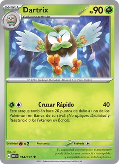 Carta Dartrix de la expansión Llamas Obsidianas, número 014/197