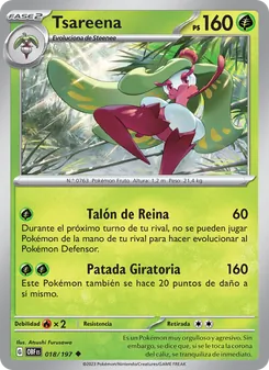 Carta Tsareena de la expansión Llamas Obsidianas, número 018/197
