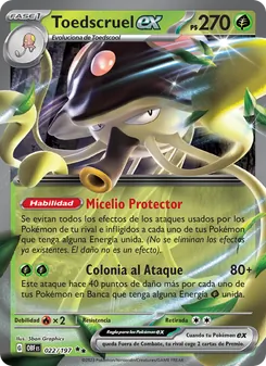 Carta Toedscruel ex de la expansión Llamas Obsidianas, número 022/197