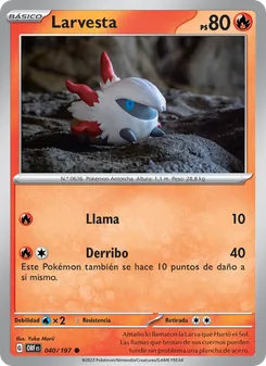 Carta Larvesta de la expansión Llamas Obsidianas, número 040/197