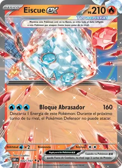 Carta Eiscue ex de la expansión Llamas Obsidianas, número 042/197