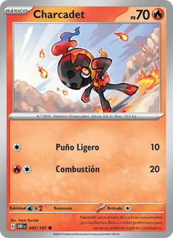 Carta Charcadet de la expansión Llamas Obsidianas, número 043/197